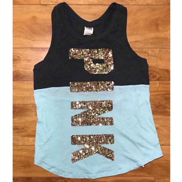 VICTORIA’S SECRET PINK💕TANK TOP W/SEQUINS - Picture 1 of 5
